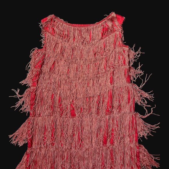 50s 60s vintage fringe mini dress shift flapper party great gatsby roaring 20s. - Picture 4 of 12